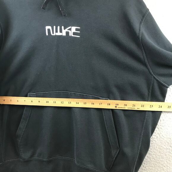 Nike Club Fleece Pullover Soccer Hoodie Men Sz L Black Spellout - Picture 5 of 9